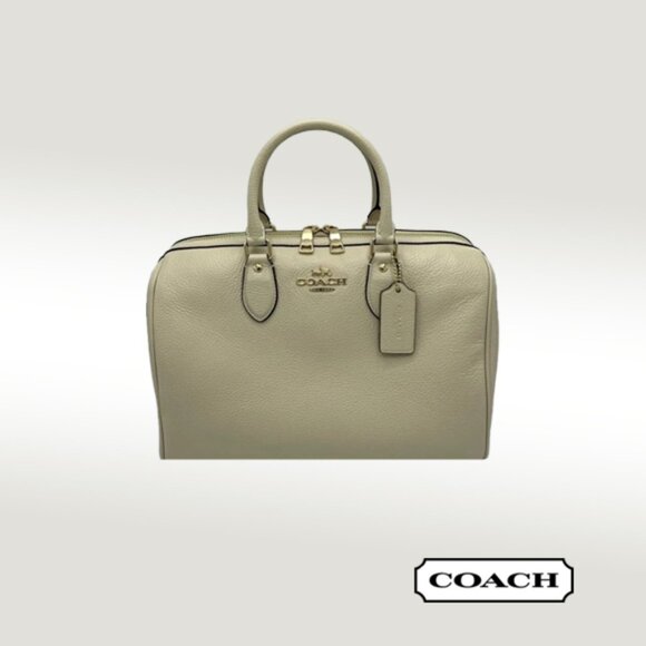 Coach Rowan Large Satchel –Pebbled Leather Ivory (CV960) - Picture 1 of 15